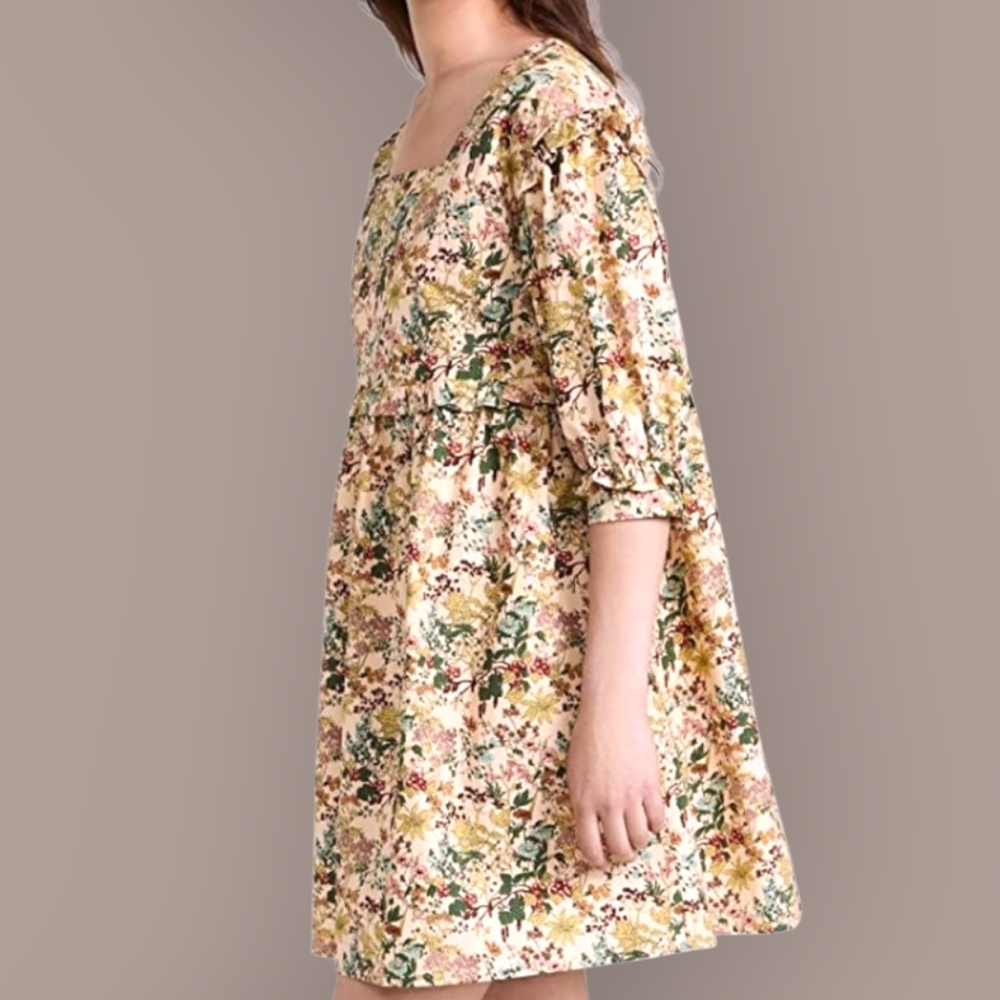 Meadows x Tuckernuck Daphne Mini Babydoll Puff Sleeve Dress In Wildflower Floral - Picture 3 of 13